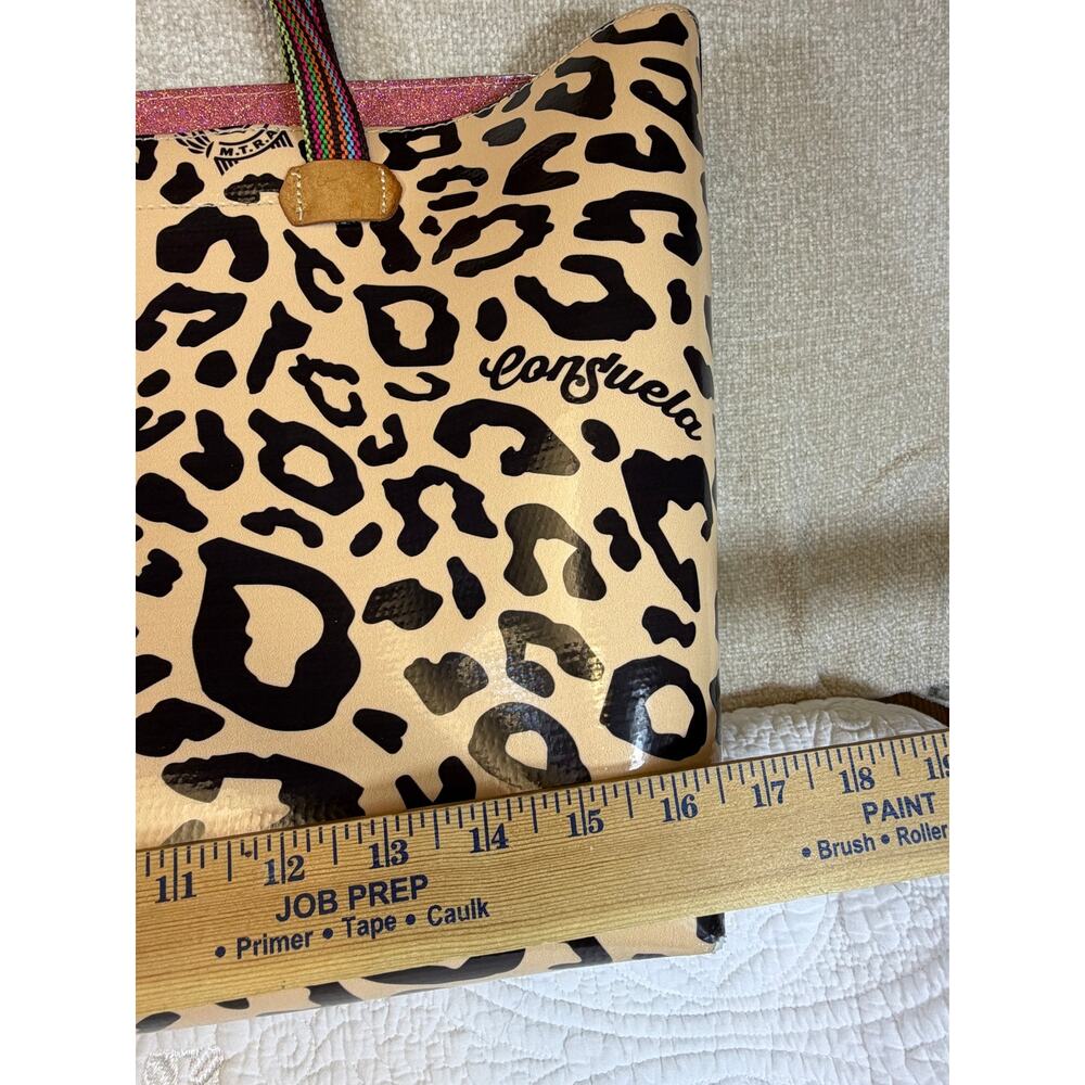 Consuela Women's Brown Bam Bam East West Tote Bag Leather Trim Designer Purse - Picture 7 of 16